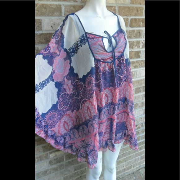 Free People Dresses & Skirts - Free People oversized flowy top / Dress sz XS